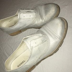 Baby Blue Silver Shimmer Sorel Loafers